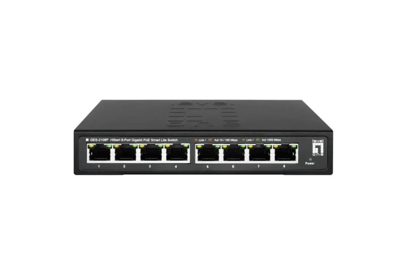 Hilbert 8-Port Gigabit PoE Smart Lite Switch 802.3at/af PoE 8PoE Output 112.8W PoE Power Budget