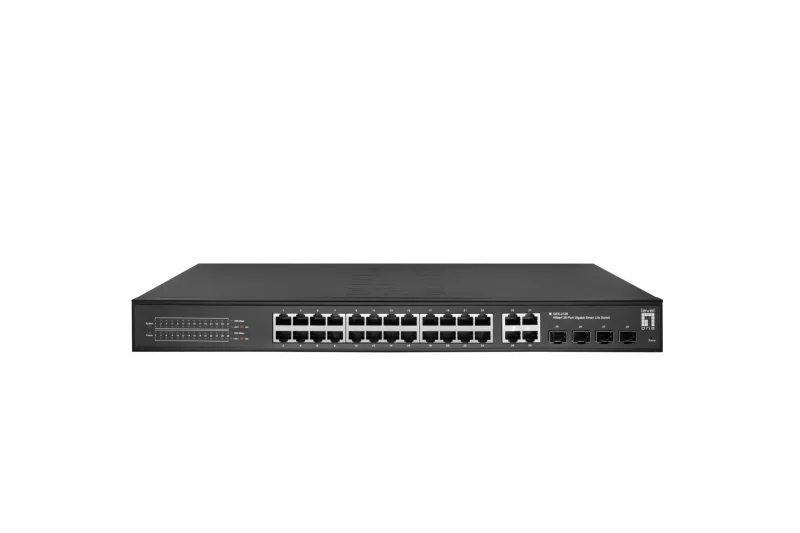Hilbert 28-Port Gigabit Smart Lite Switch, 24x Gigabit RJ45, 4x Gigabit SFP/RJ45 Combo