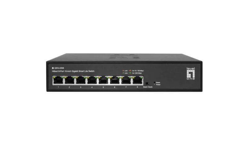 Hilbert 8-Port 10″ Gigabit Smart Lite Switch Switch für 10″ Schränke