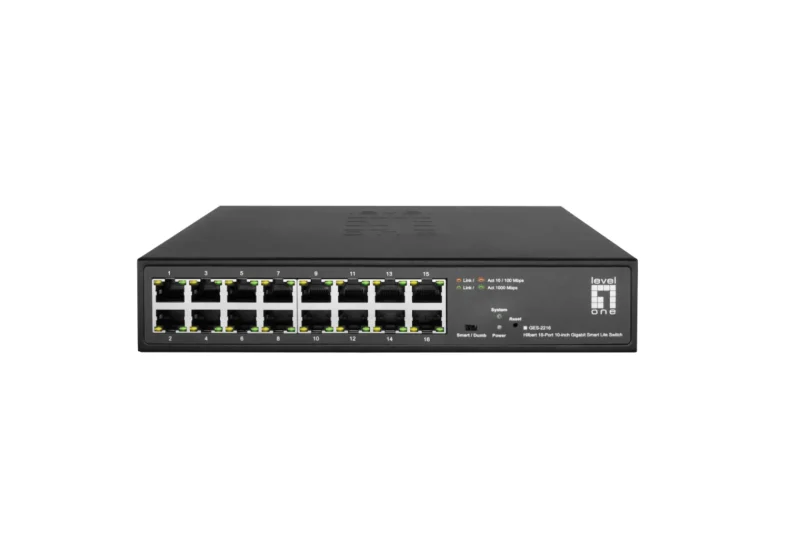 Hilbert 16-Port 10″ Gigabit Smart Lite Switch Switch für 10″ Schränke
