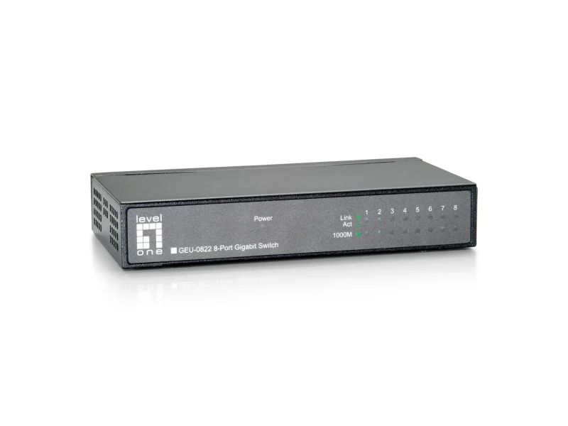 8-Port Gigabit Ethernet Switch, 8 x 10/100/1000Mbps, Metallgehäuse