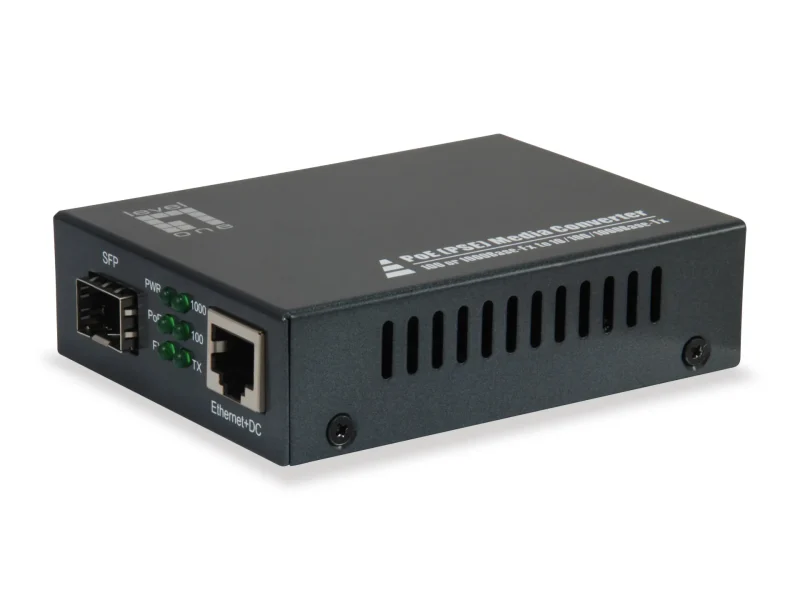 Gigabit Ethernet PoE PSE Media Konverter, 10/100/1000T RJ45 – SFP