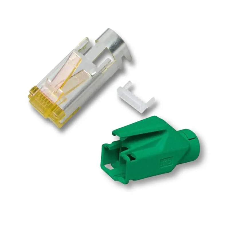 RJ45-Hirose Stecker STP, TM31 grün, 50 Stück, 3 Elemente, Cat.6A