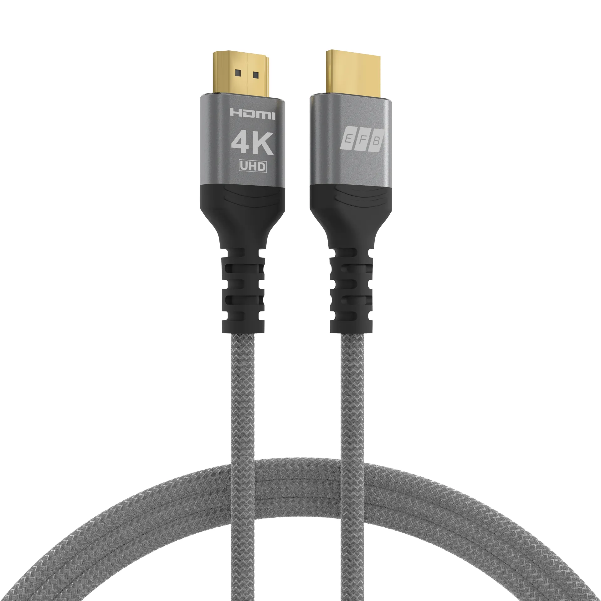 HDMI Kabel High-Speed m. Ethernet 4K60Hz 18 Gbit/s 2m grau komp. mit HDMI 2.0