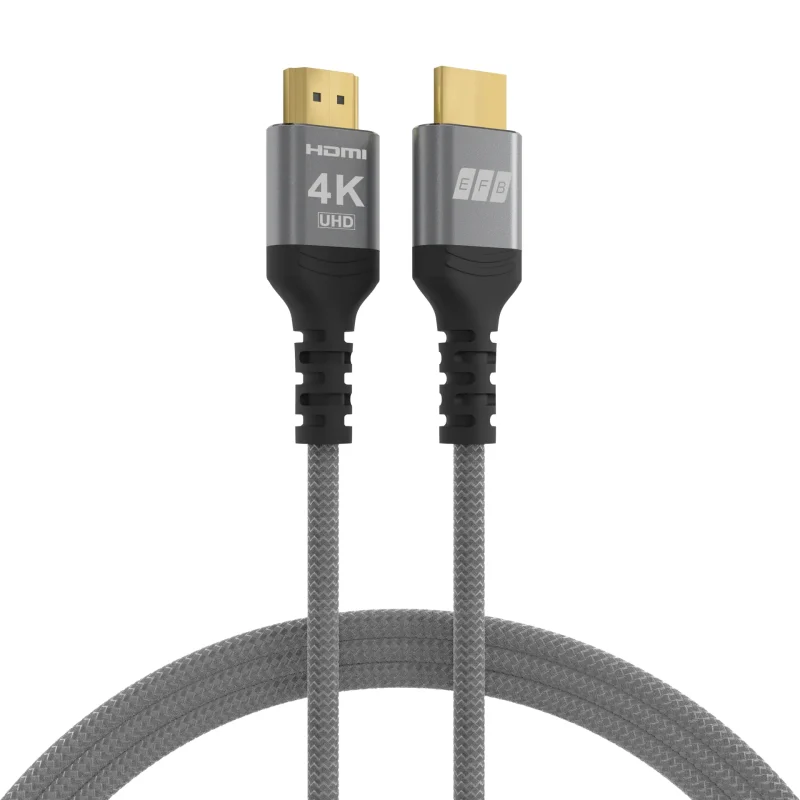 HDMI Kabel High-Speed m. Ethernet 4K60Hz 18 Gbit/s 5m grau komp. mit HDMI 2.0