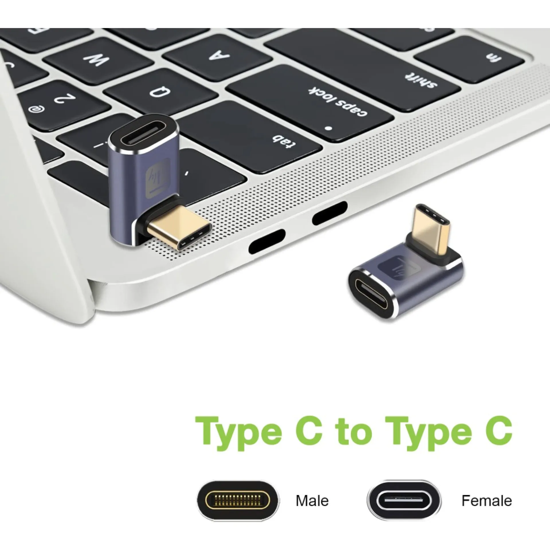 Techly USB-C Adapter Stecker/Buchse 90° gewinkelt, 40Gbps, 4K und 8K – Bild 4