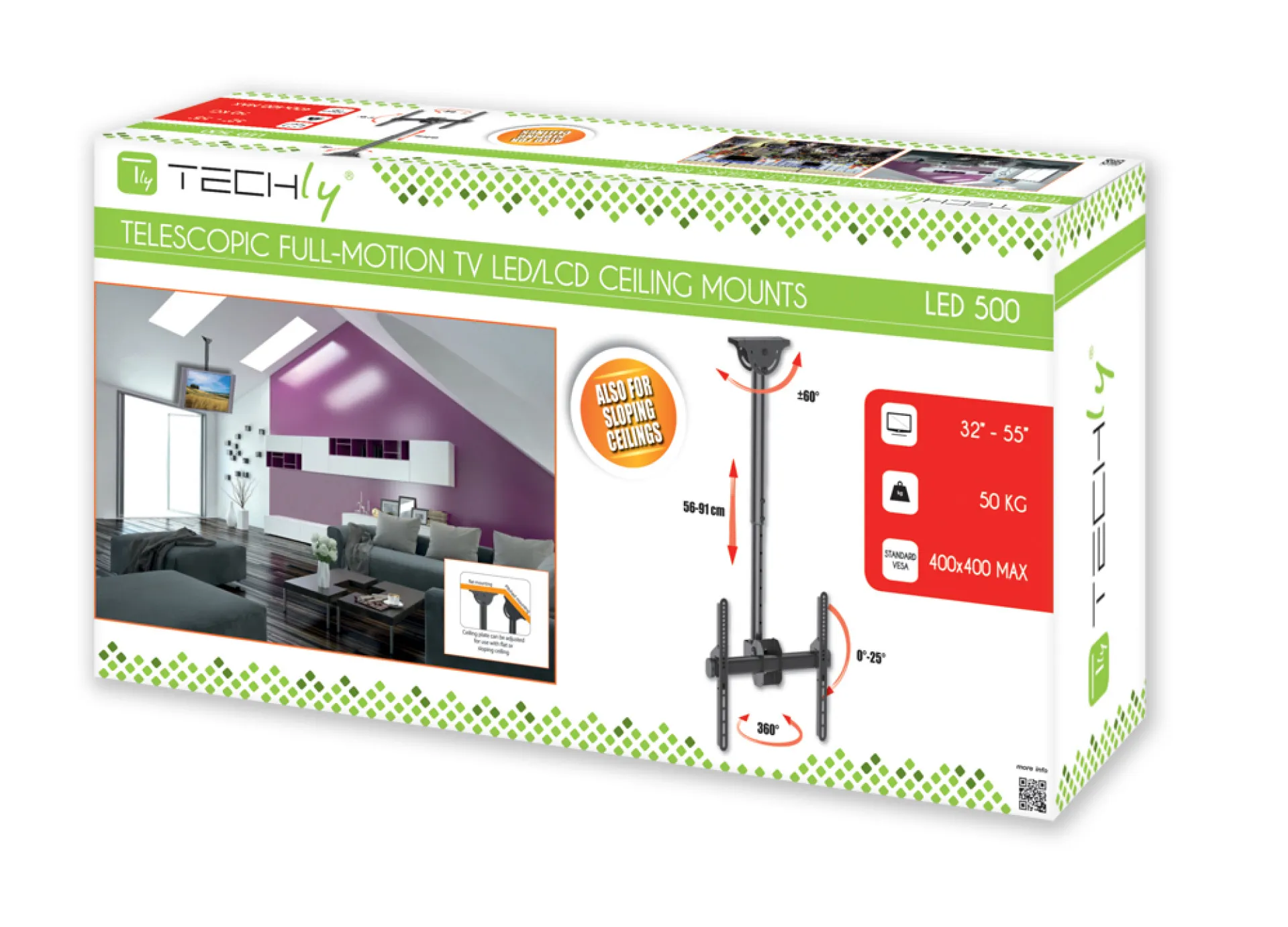 Teleskop Universal Deckenhalterung für 1 LED LCD TV 32"-55" – Bild 2