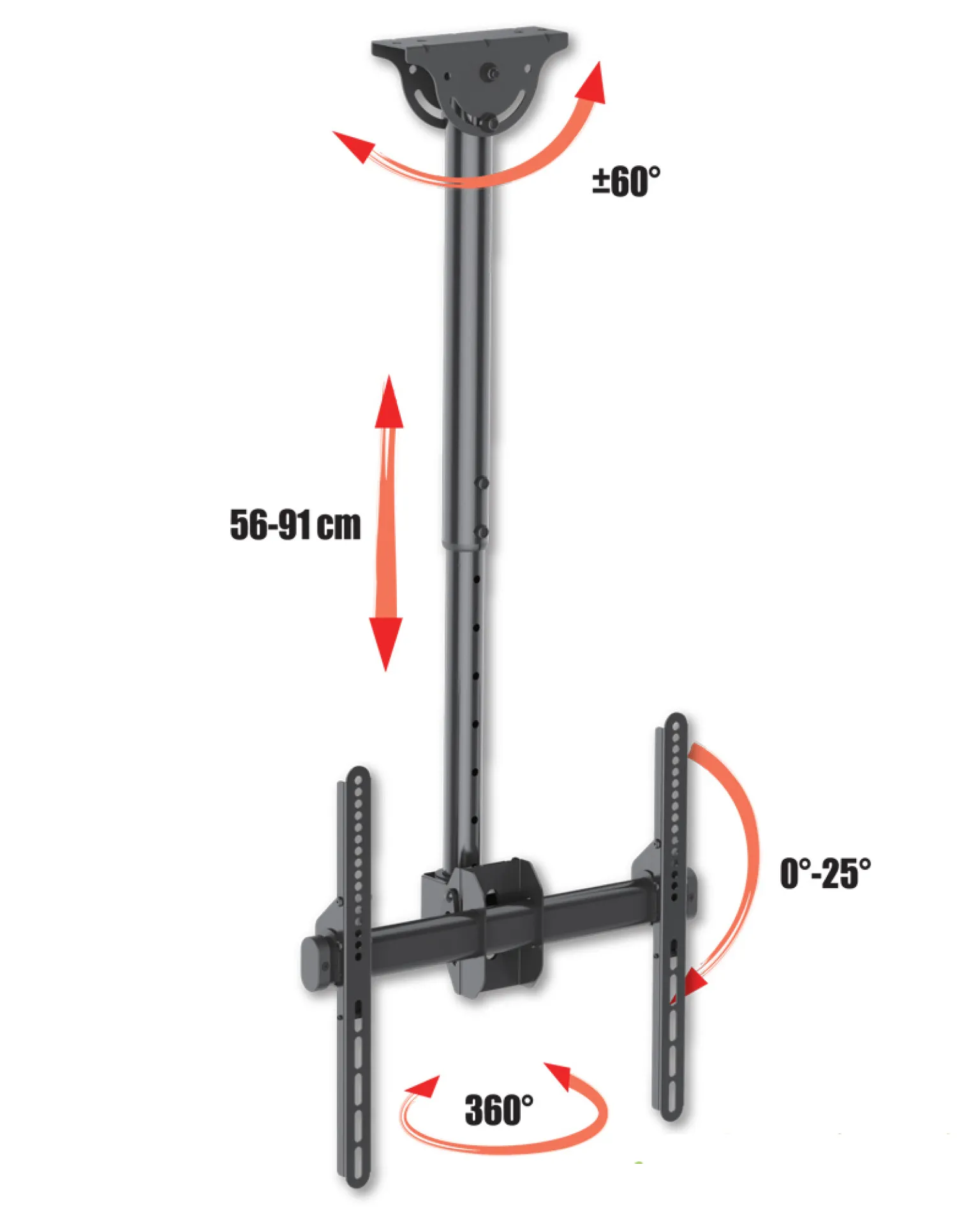 Teleskop Universal Deckenhalterung für 1 LED LCD TV 32"-55" – Bild 3