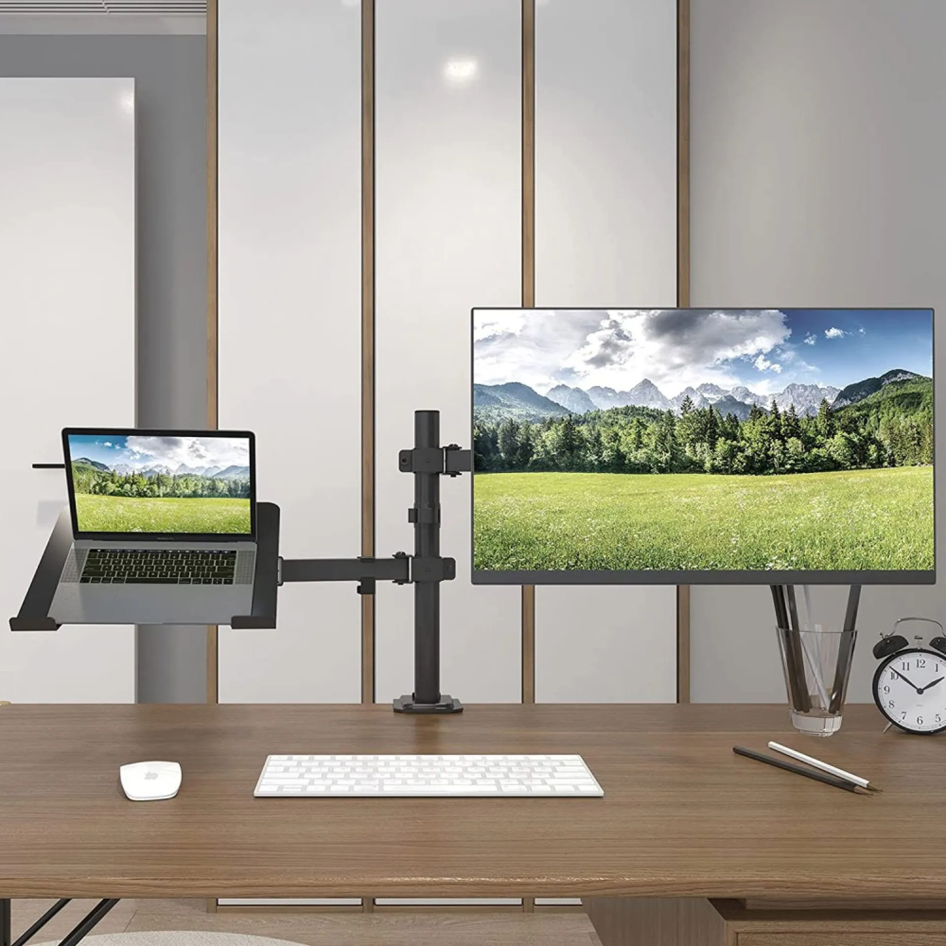 Techly Schreibtischhalterung für 13-32" Monitor und Laptopablage – Bild 3