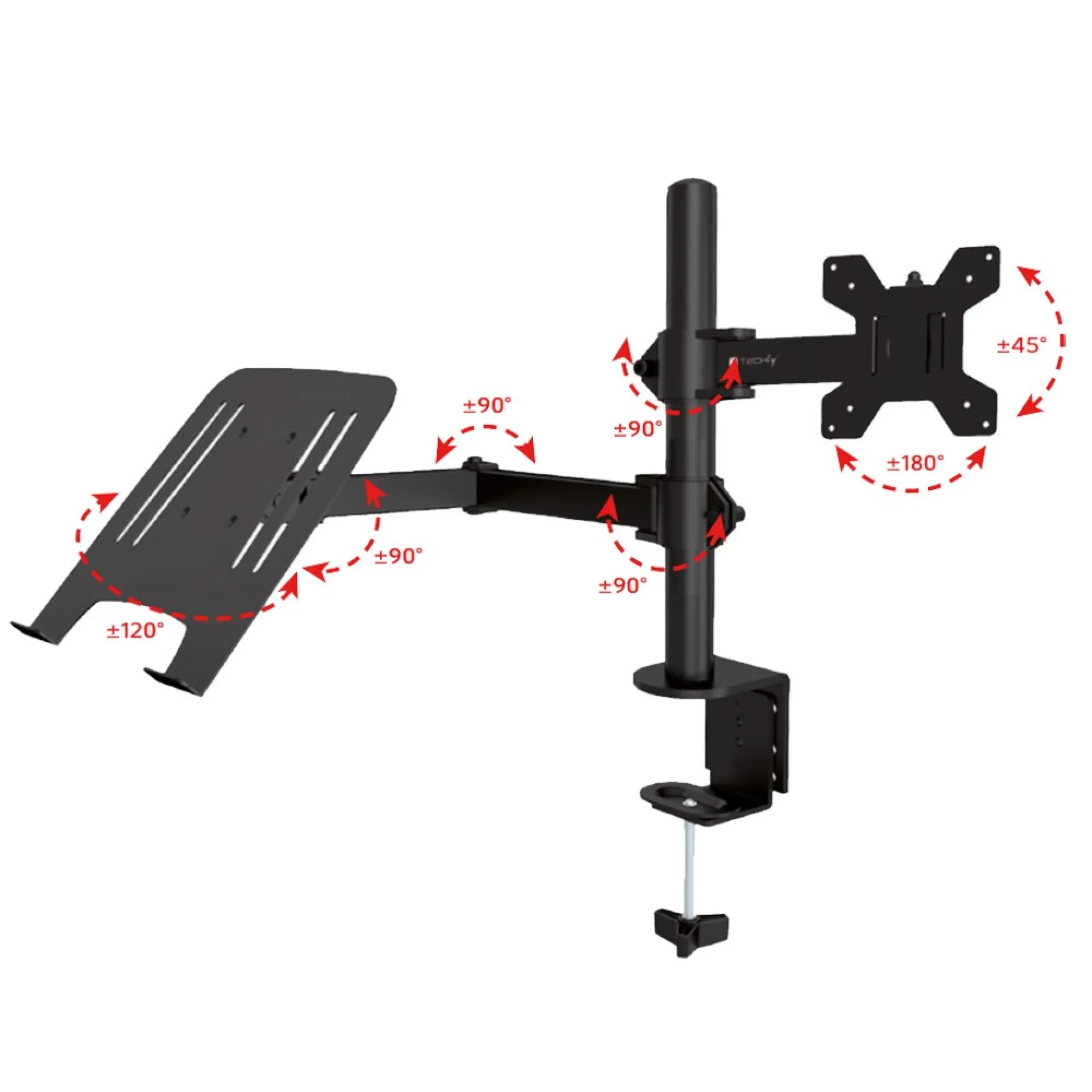 Techly Schreibtischhalterung für 13-32" Monitor und Laptopablage – Bild 4