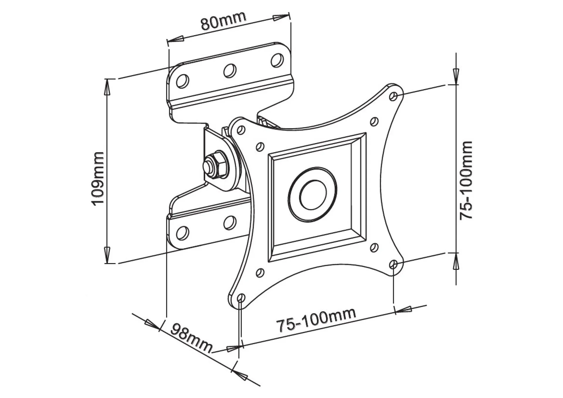 Wandhalterung für LCD TV LED 13" - 30" FullMotion,Weiß – Bild 3