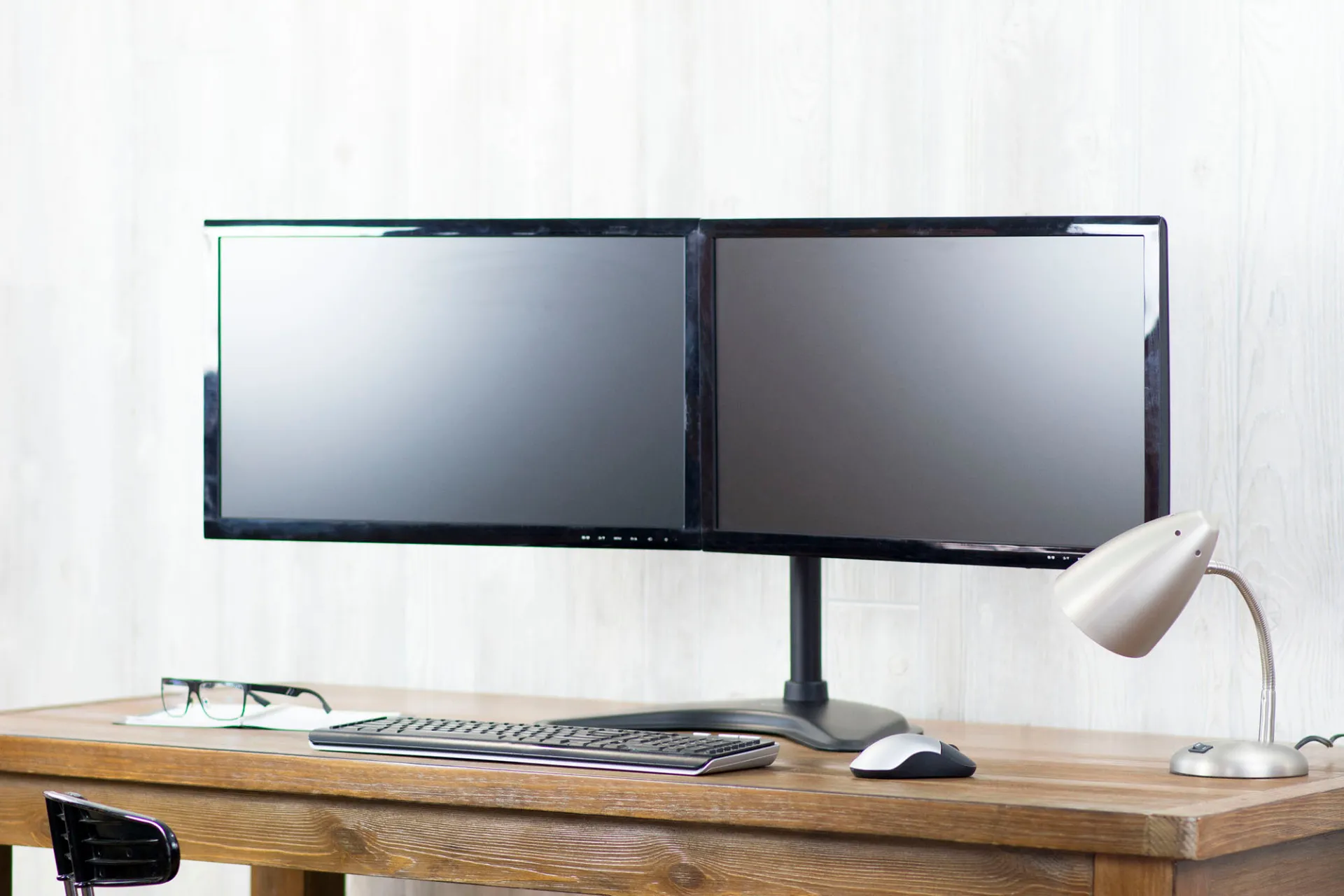 Schreibtischhalterung für 2 LCD TV LED ,13"-32", mit Standfuß – Bild 2