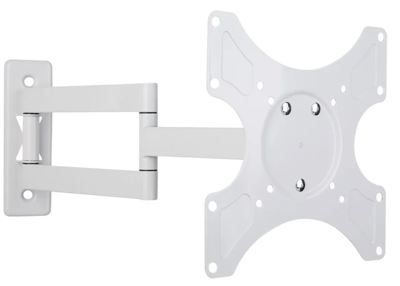 Wandhalterung für LCD TV LED 19″-37″ neigbar drehbar 3 Gelenke, weiß