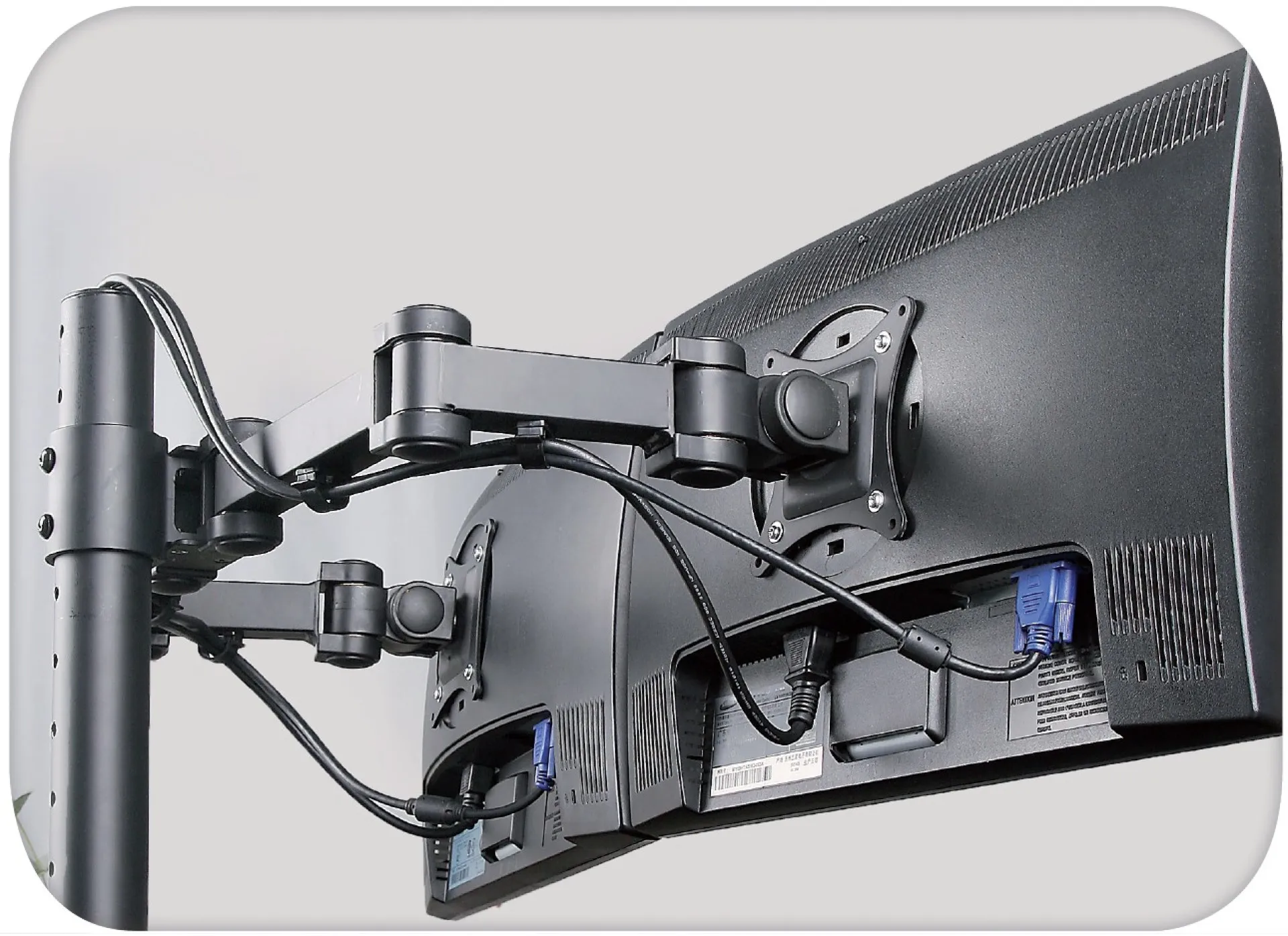 Schreibtischhalterung für 2 LCD TV LED 13"-27", diagonal, mit Klemme – Bild 3