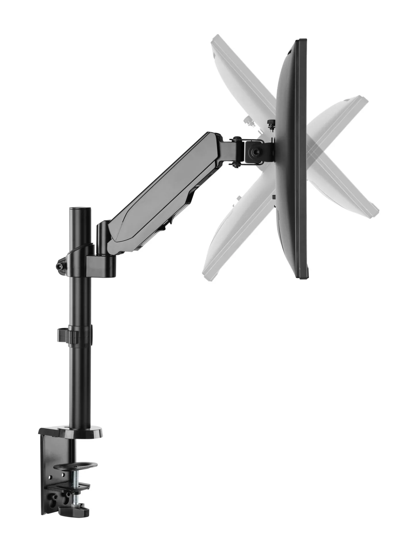 Schreibtischhalterung für 1 LCD TV LED 17"-32", 1 Arm, mit Gasfeder, Schwarz – Bild 2