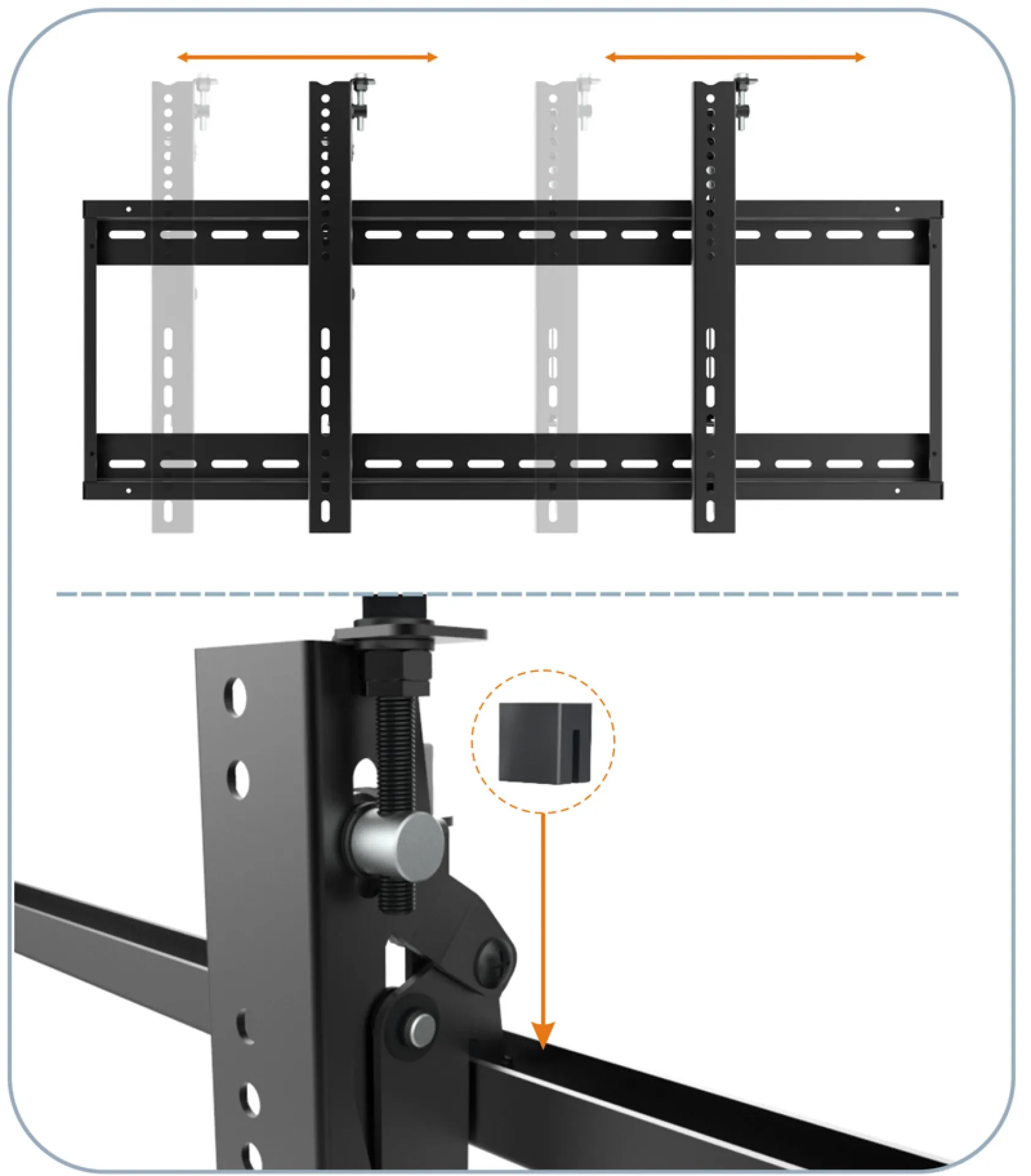 Wandhalterung für 1 LCD TV LED 45"-70", 76mm Wandabstand, neigbar, Schwarz – Bild 3
