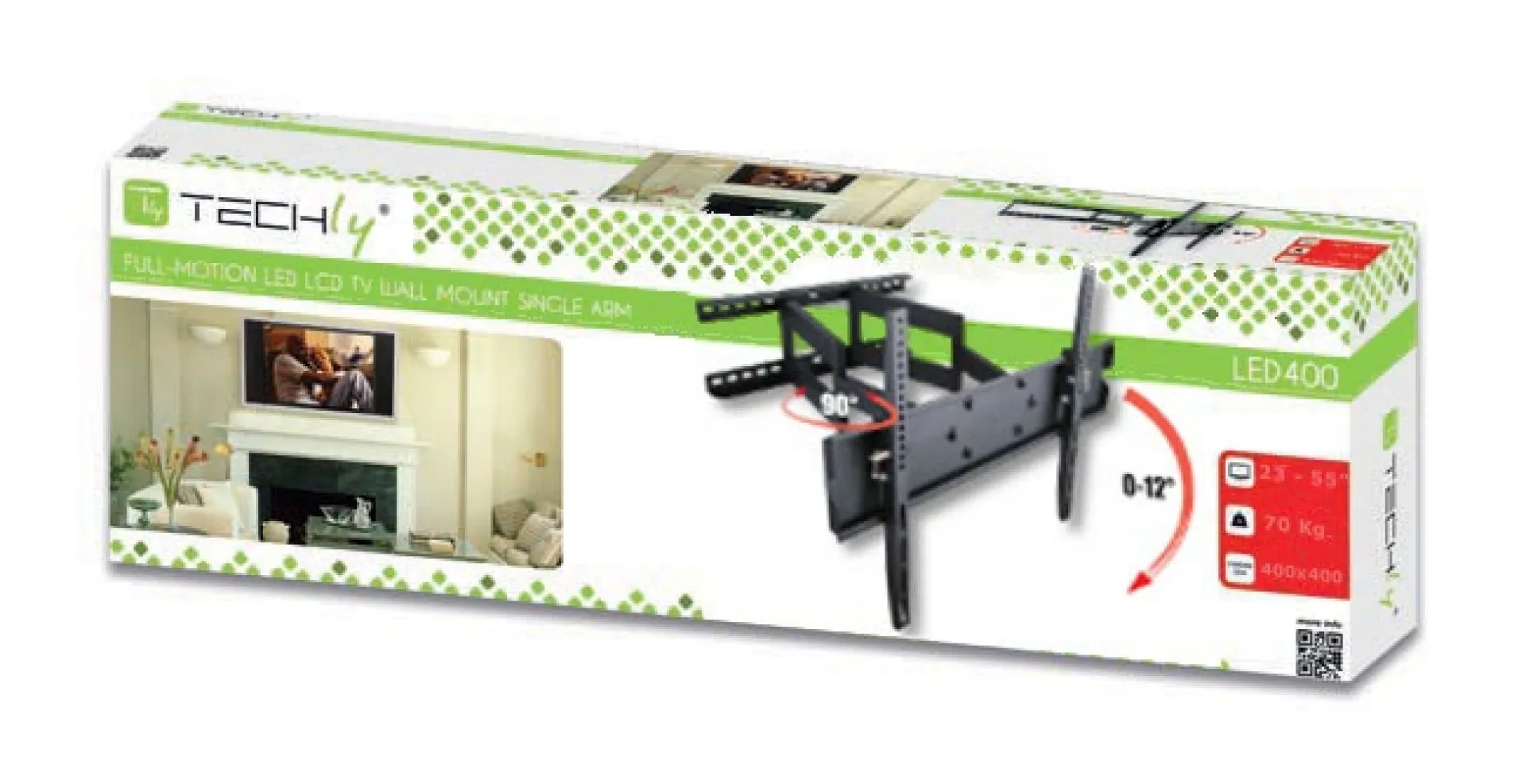 Wandhalterung für LCD TV LED 23"-55" FullMotion Dual Arm, schwarz – Bild 2