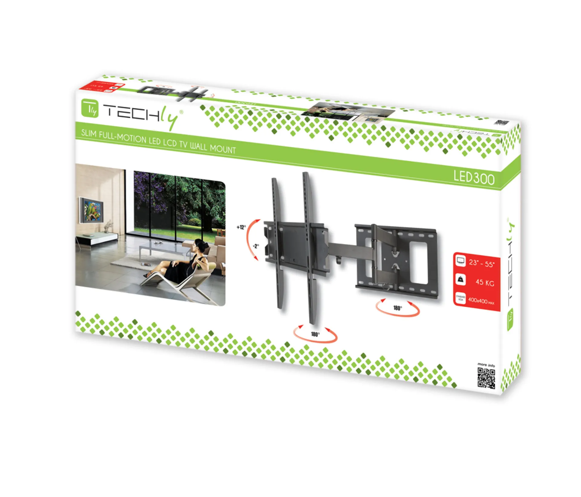 Wandhalterung für LCD TV LED 32"-55" FullMotion Slim – Bild 2