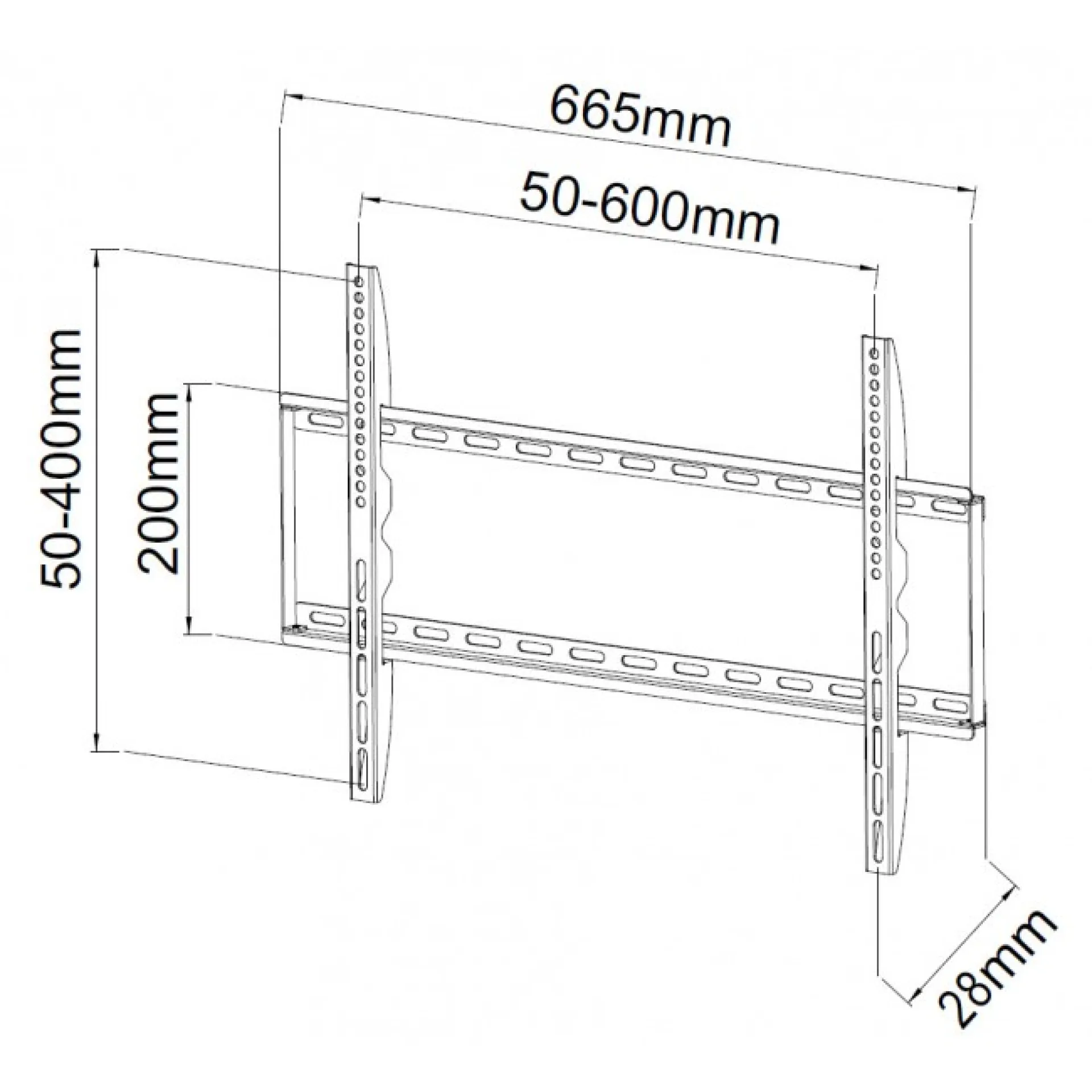 Wandhalterung für LCD TV LED 40"-65" ,fix, schwarz – Bild 4
