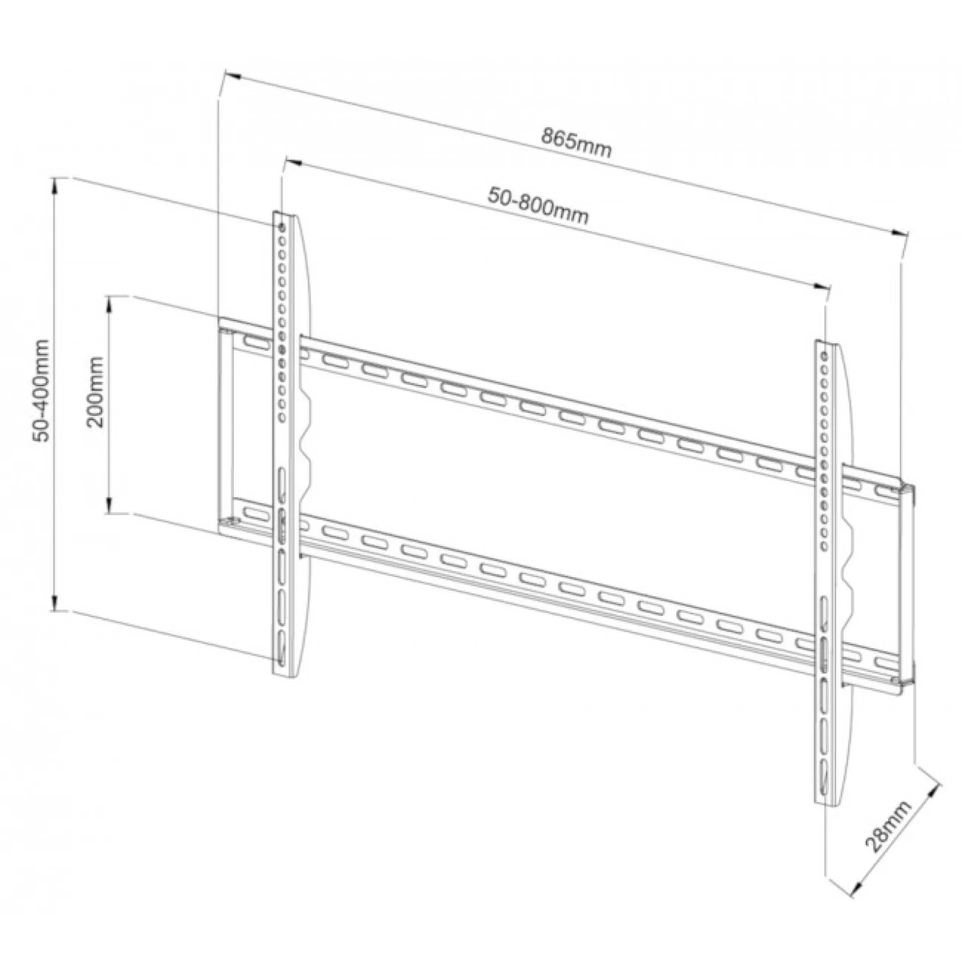 Wandhalterung für LCD TV LED 42"-80" ,Slim fix, schwarz – Bild 4