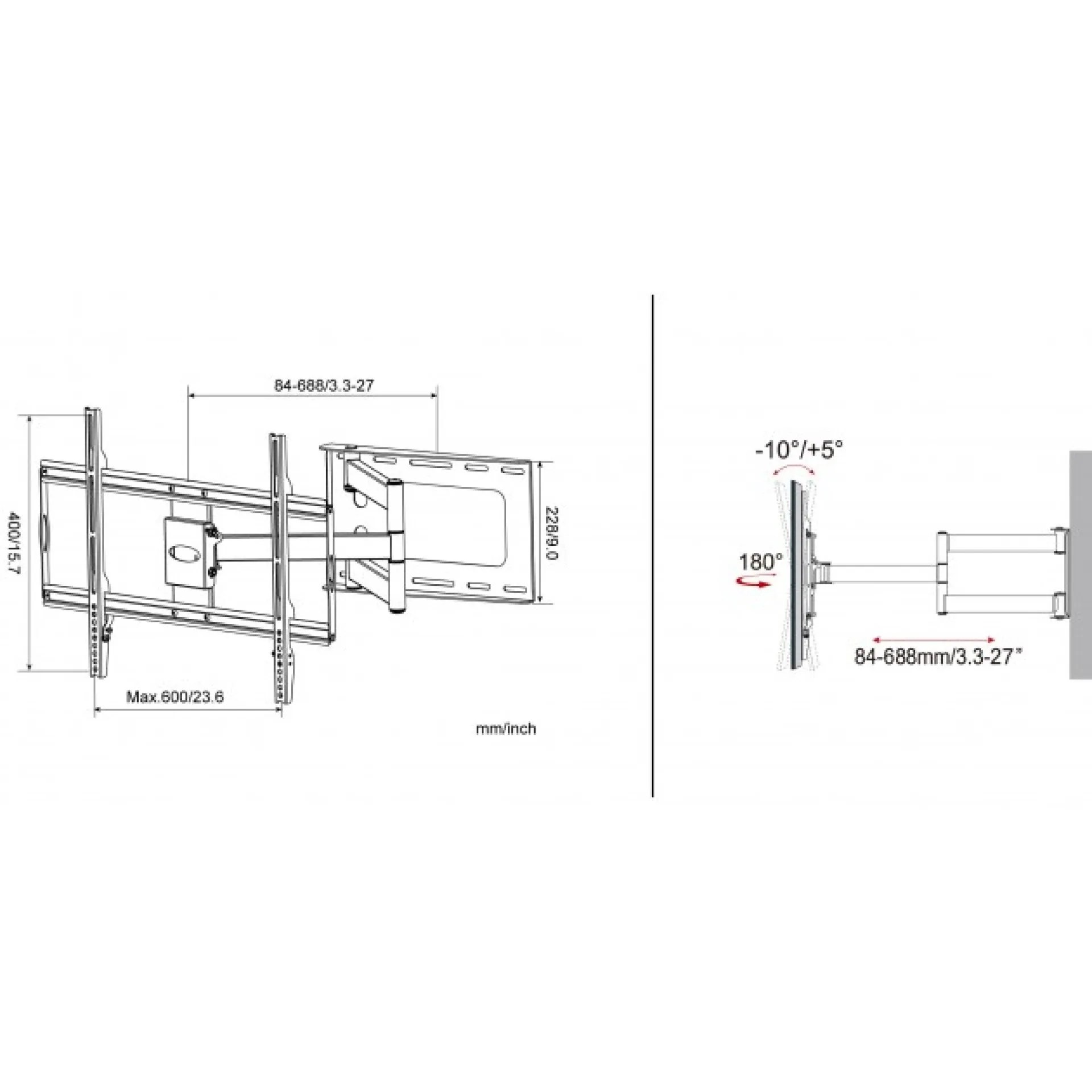 Wandhalterung für 1 LCD TV LED 32"-70", Slim – Bild 4