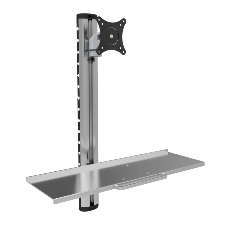 Wandhalterung für 1 Monitor 15″-27″ mit Tastaturablage und Monitorarm