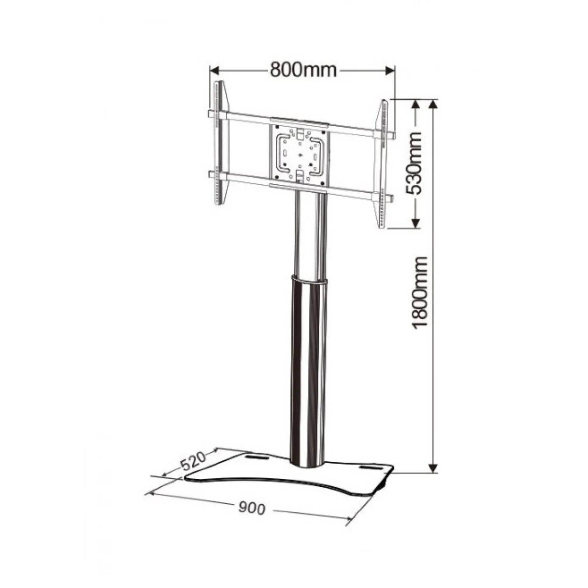 TV LED/LCD Standfuß, 32-70'', höhenverstellbar, schwarz, silber – Bild 4