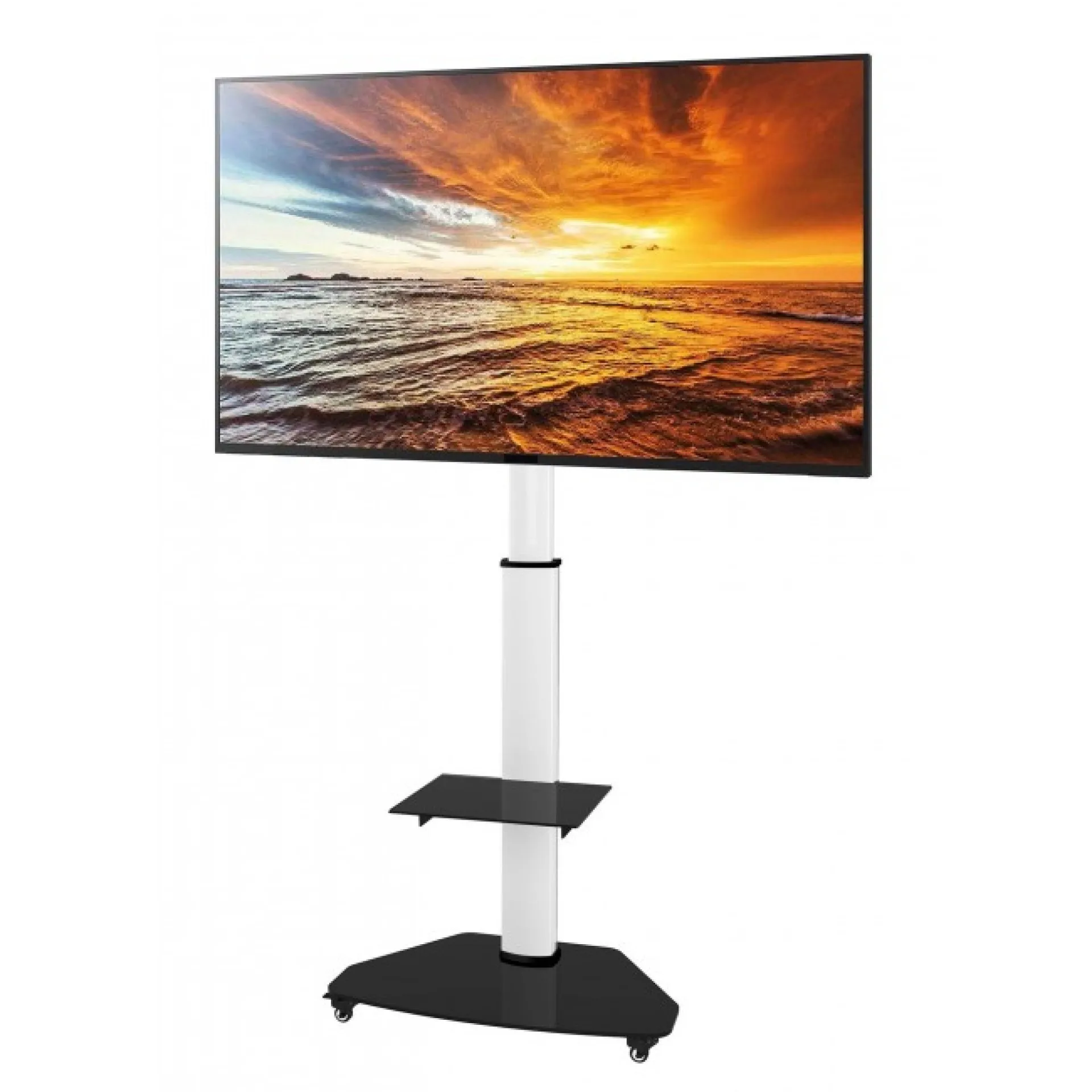 TV Trolley für LCD LED TV 37-70", weiß, mit Ablage – Bild 2