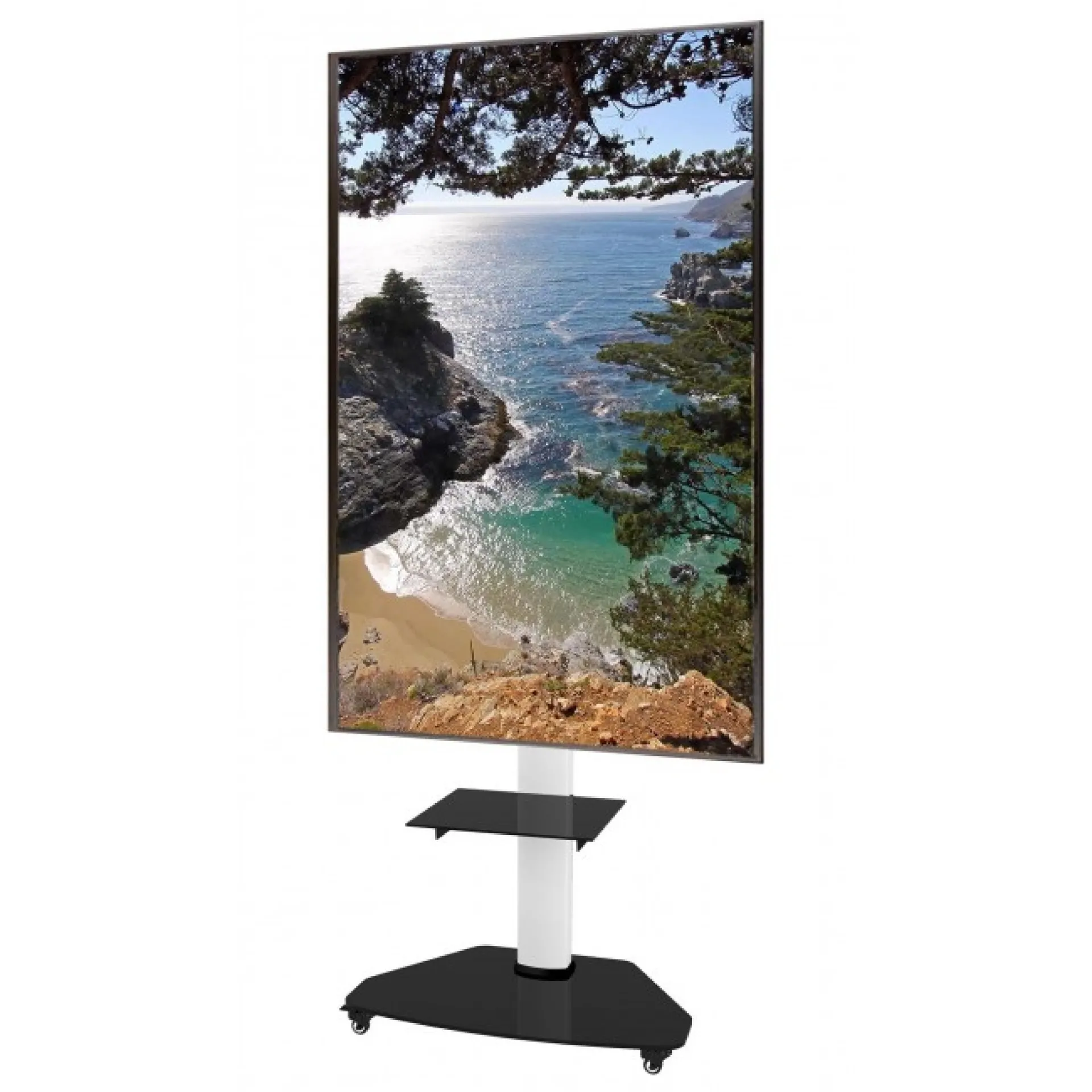 TV Trolley für LCD LED TV 37-70", weiß, mit Ablage – Bild 3
