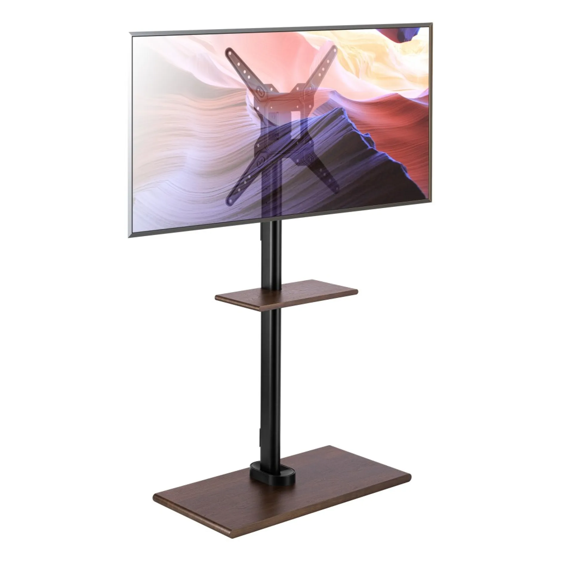 TV Standfuß für LCD/LED/Plasma TV 23-55" mit einer Ablage Holzdesign – Bild 4