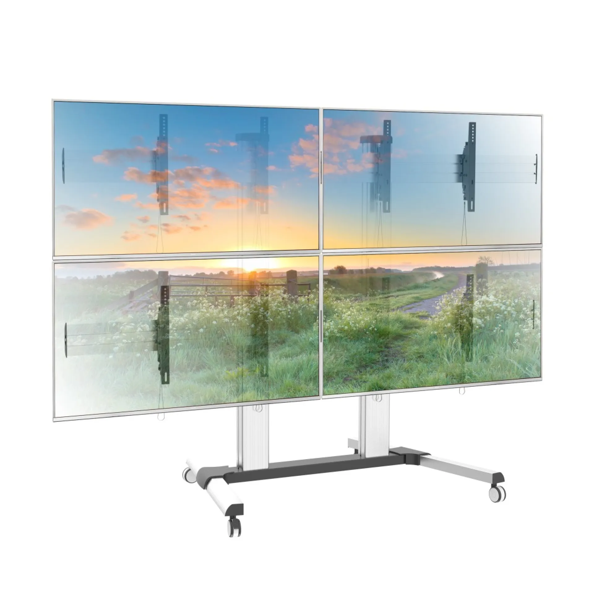 TV Wagen für 4 x LCD/LED TVs 32-52" für eine Video Wall – Bild 2