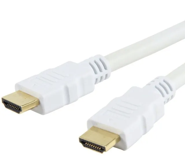 HDMI High Speed mit Ethernet Kabel A/A Stecker/Stecker, weiß, 2 m