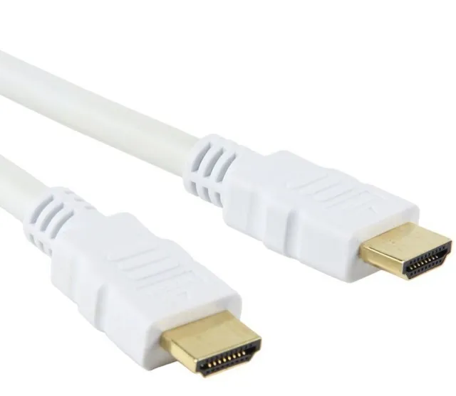 HDMI High Speed mit Ethernet Kabel A/A Stecker/Stecker, weiß, 2 m – Bild 2