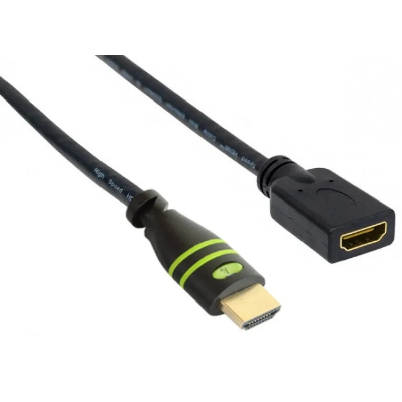 HDMI 4K 60Hz High Speed Anschlusskabel ,mit Ethernet M/F, schwarz, 3,0 m