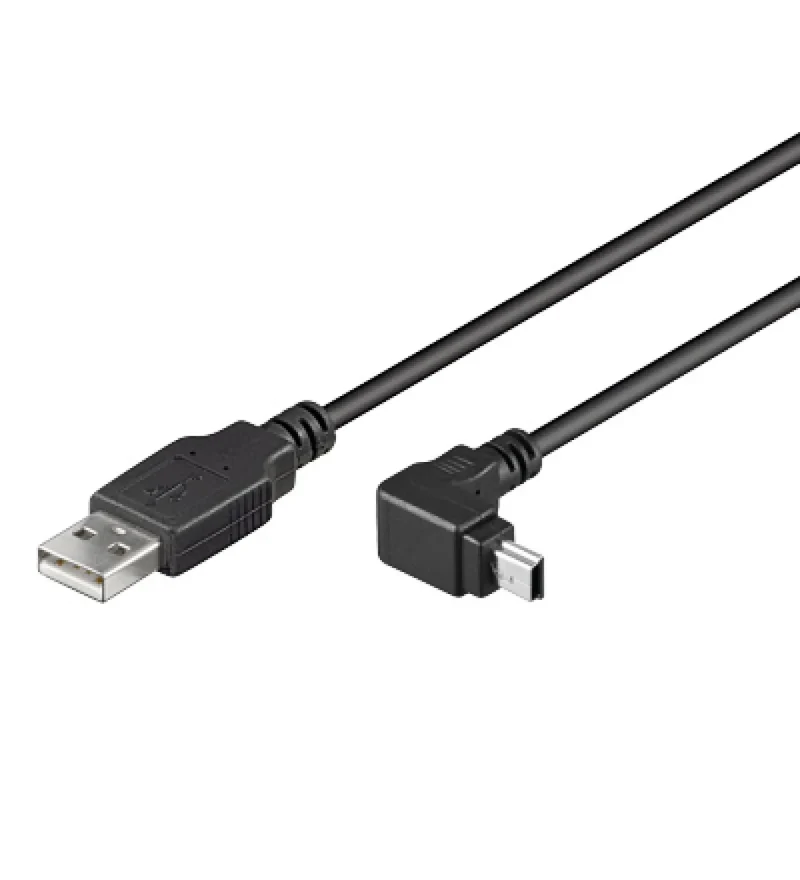 USB 2.0 Anschlusskabel Stecker Typ A – Stecker Mini B 90° gewinkelt, 1,8 m