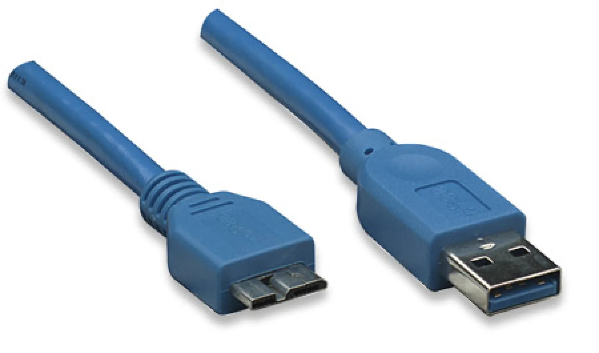 USB3.0 Anschlusskabel Stecker Typ A - Stecker Micro B, Blau 3 m – Bild 3