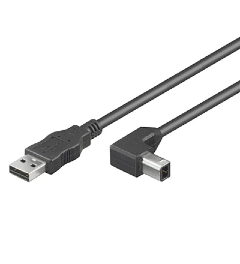 USB2.0 Anschlusskabel Stecker Typ A – Stecker Typ B 90° gewinkelt, 0,5 m