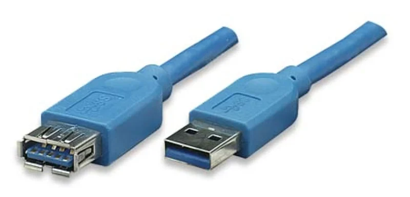 USB3.0 Verlängerungskabel Stecker Typ A – Buchse Typ A, Blau 1 m