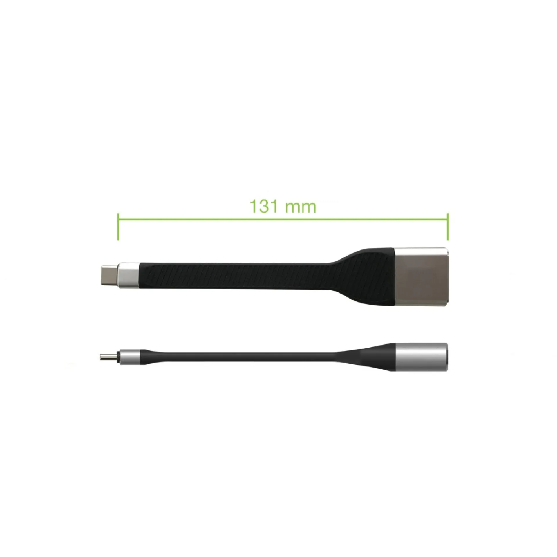 Techly USB-C Stecker zu Displayport Buchse kurz, flaches FPC Kabel – Bild 2
