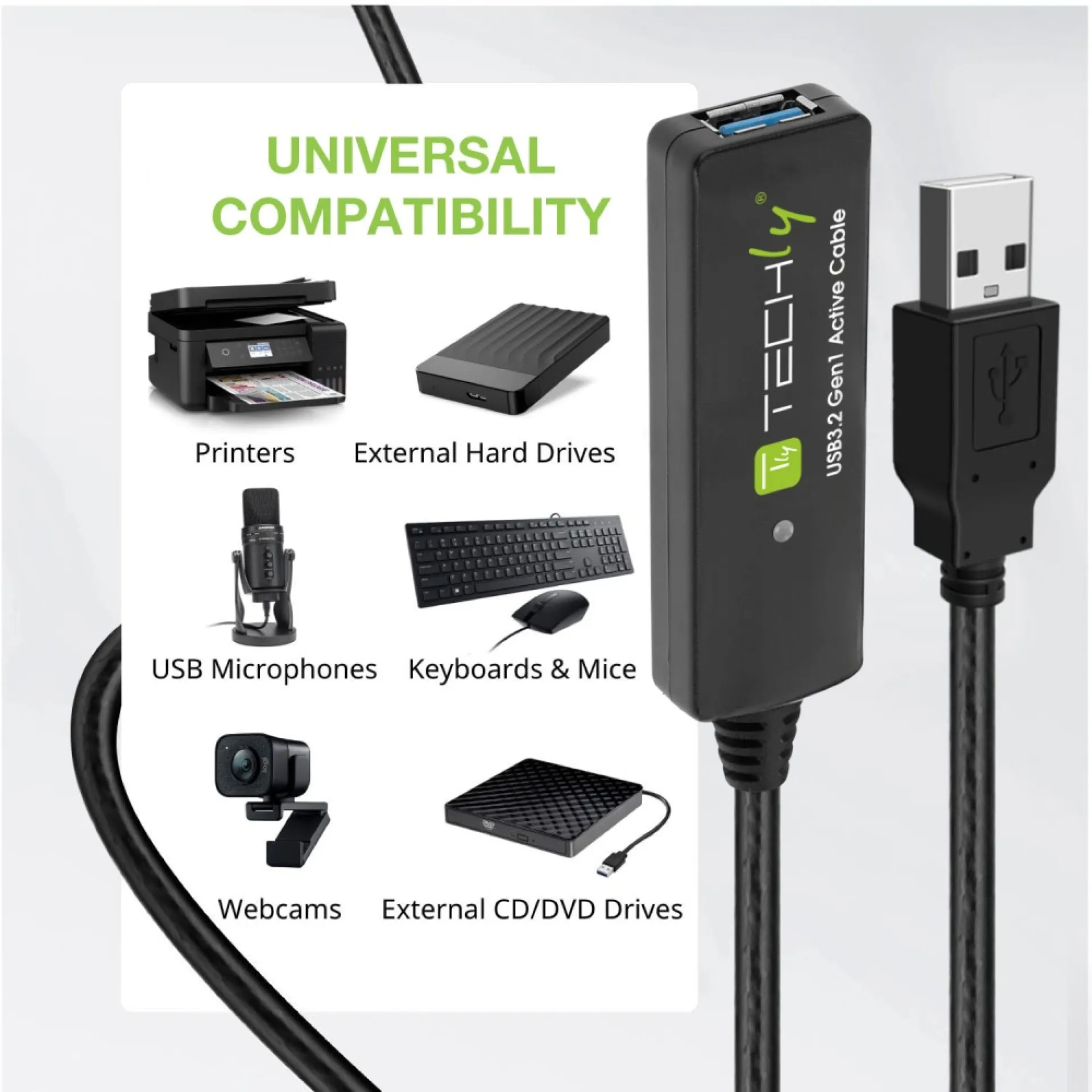 Techly Verlängerungskabel UBS3.2 SuperSpeed+ 20m – Bild 3