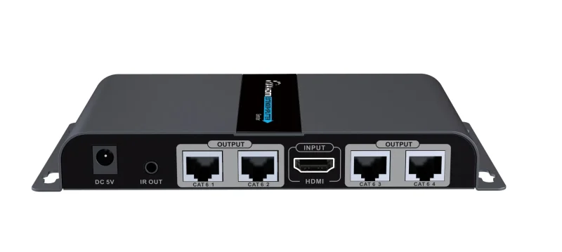 HDMI 1×4 Extender/Splitter mit IR über Netzwerkkabel bis zu 50m, 1×4