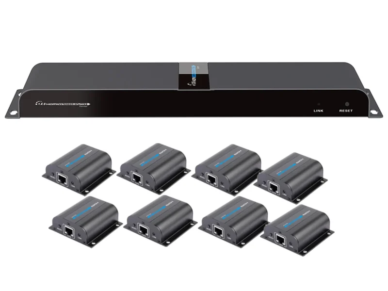 HDMI Extender/Splitter mit IR über Netzwerkkabel bis zu 50m, 1×8
