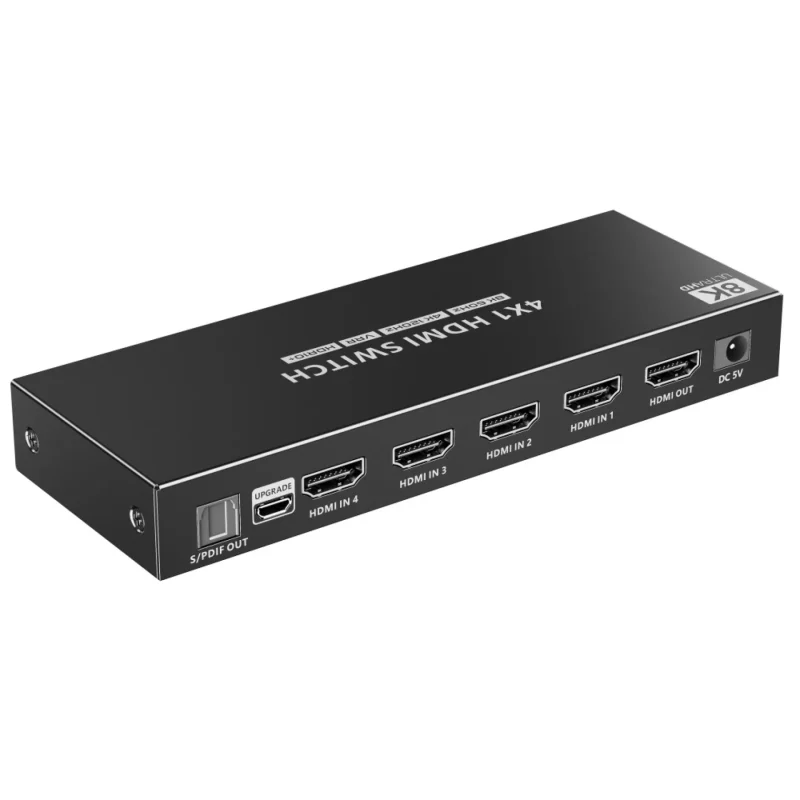 Techly 4×1 HDMI 2.1 8K 3D Switch mit optischen SPDIF