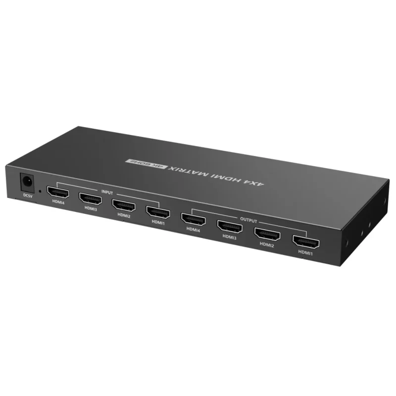 HDMI Matrix Switch 4IN-4OUT 4K@60Hz UHD 3D Bandbreite: 600MHz, IR Fernbedienung