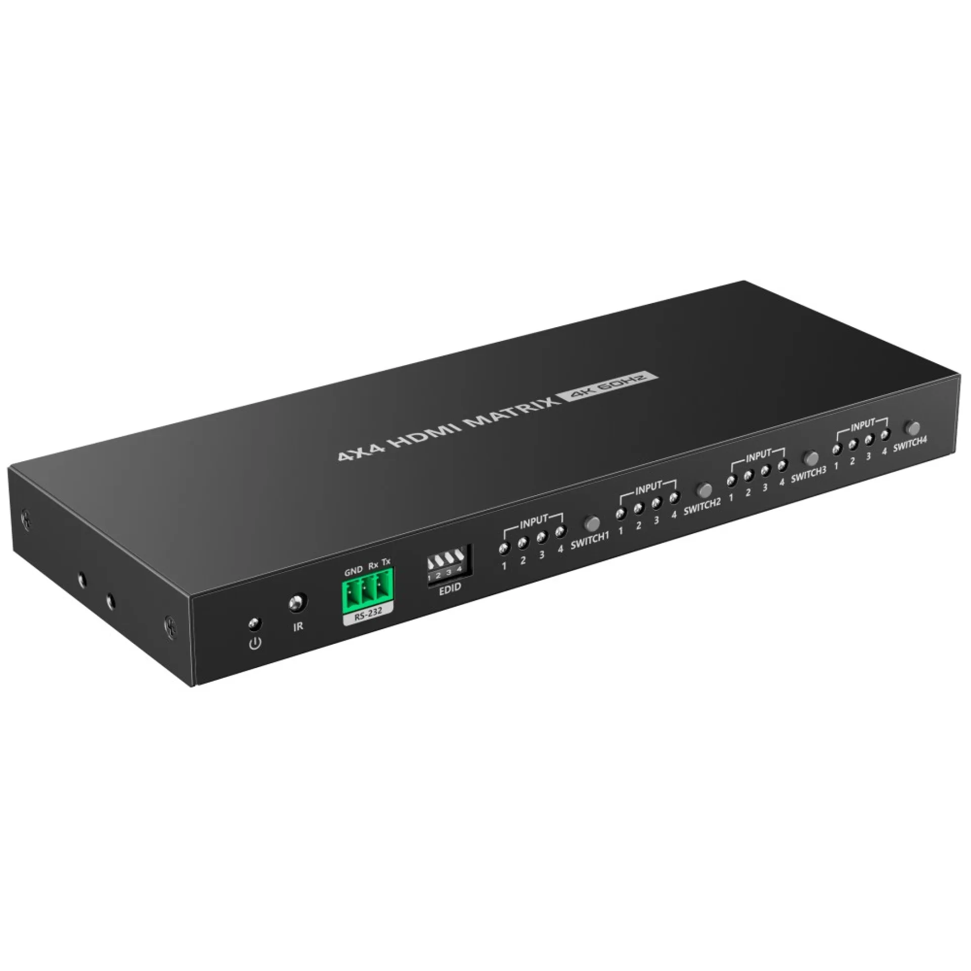 HDMI Matrix Switch 4IN-4OUT 4K@60Hz UHD 3D Bandbreite: 600MHz, IR Fernbedienung – Bild 2