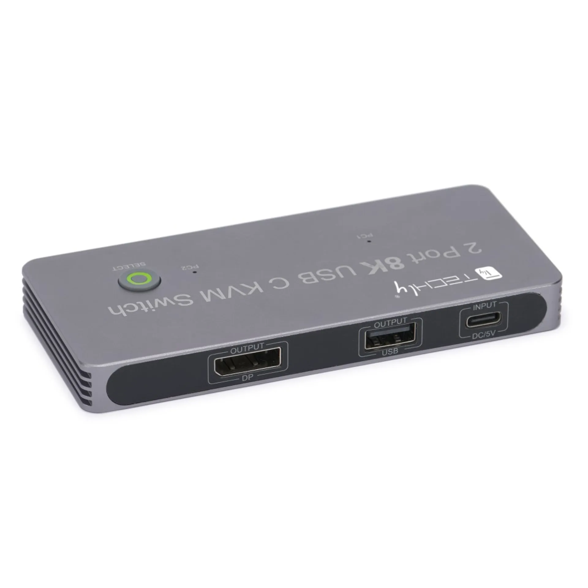 Techly KVM USB-C Switch 8K Displayport 1.4 2x USB-C, 3x USB 2.0 – Bild 2