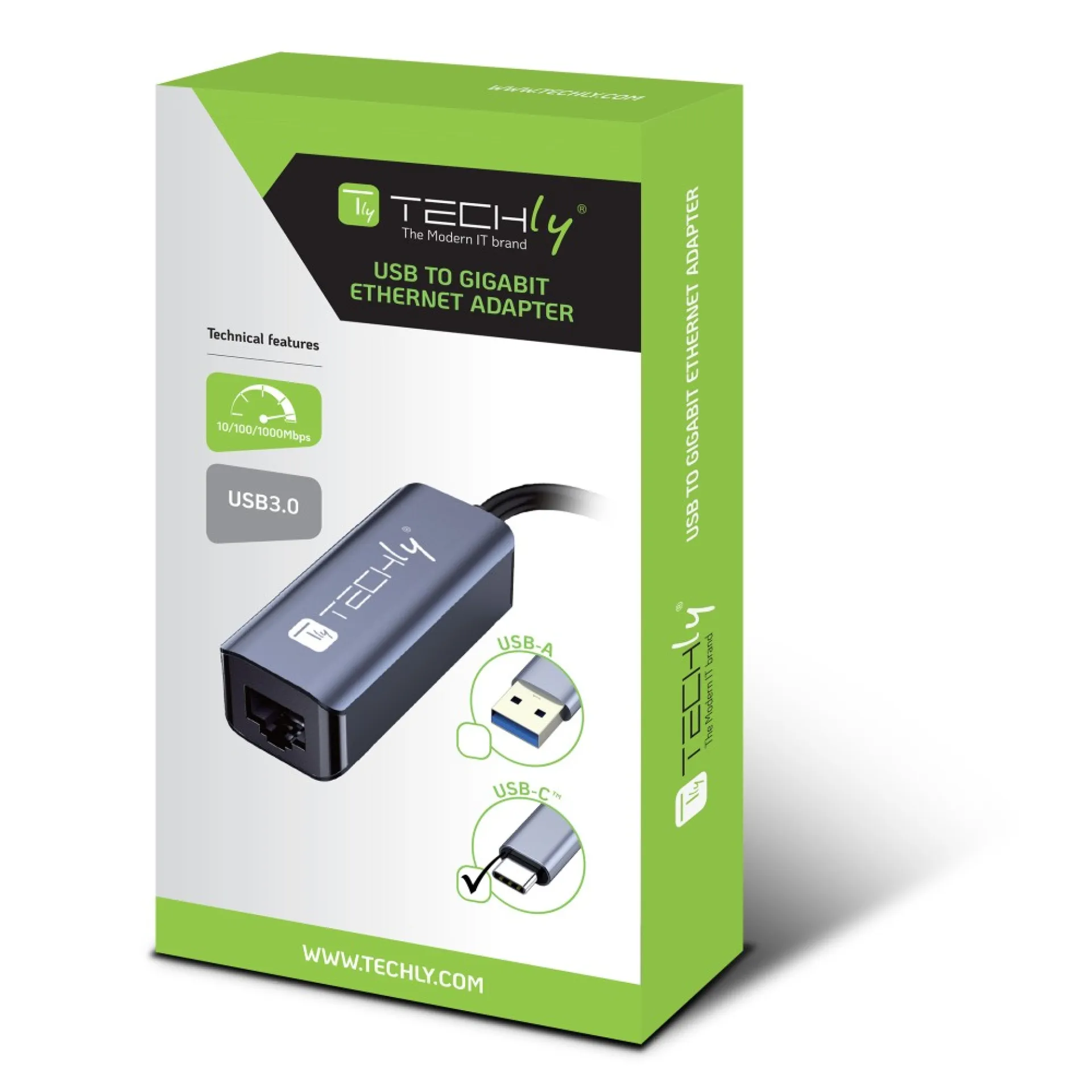 Techly USB-C 3.0 auf RJ45 Gbit Konverteradapter – Bild 3