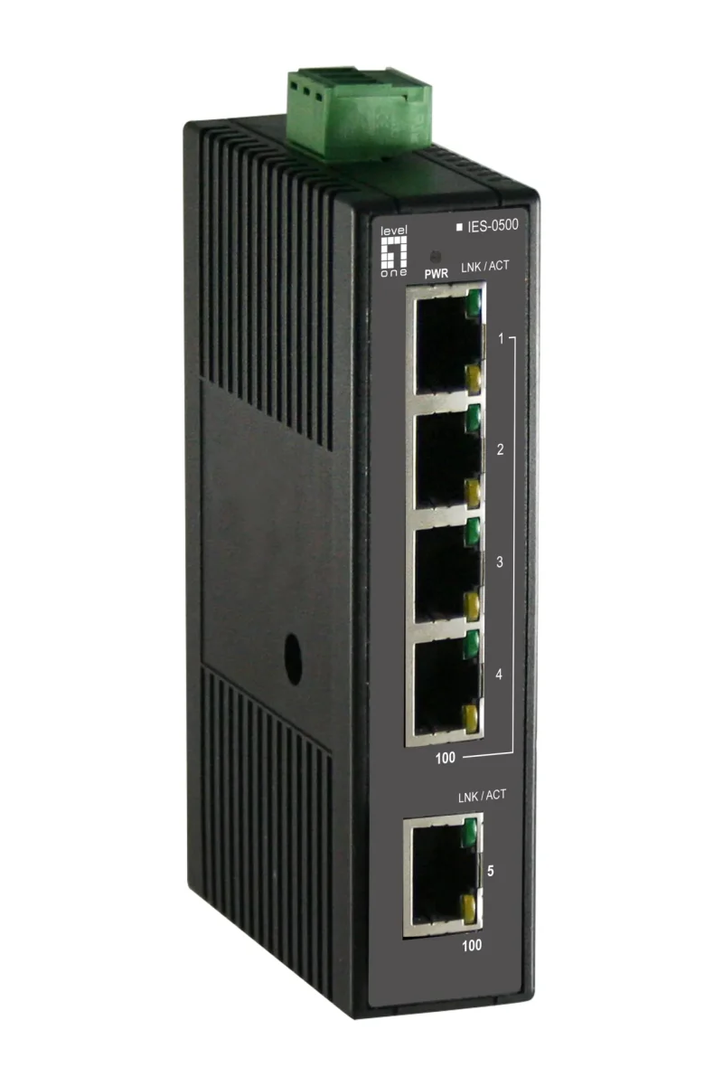 5-Port Fast Ethernet Industrial Switch DIN-Schiene -20°C – 70°C