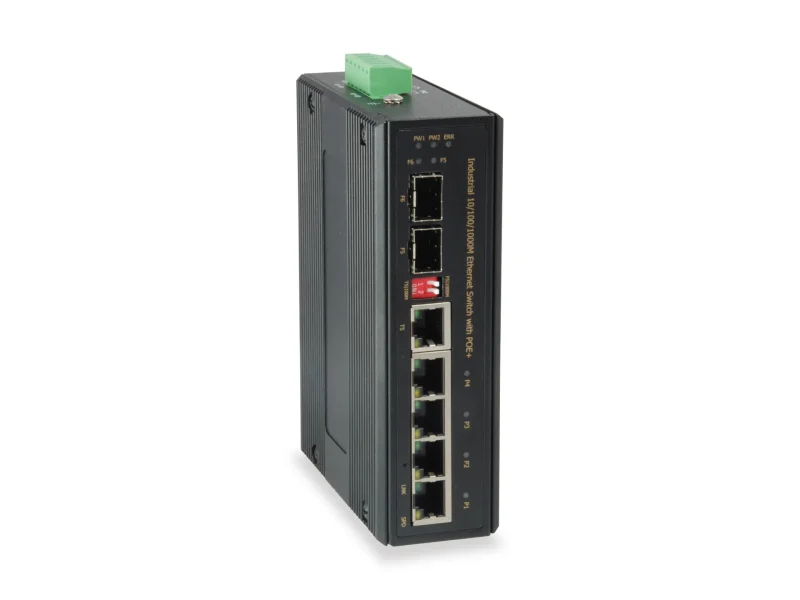Industrial Gigabit Eth. Swicht – 4xPOE +1xSFP+1xCombo -40 to 75C 48VDC