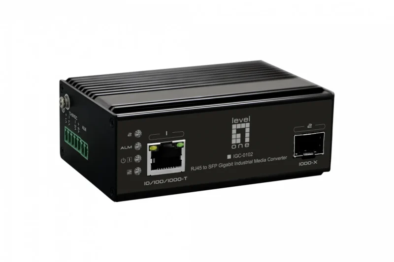 Industrieller RJ45-zu-SFP-Gigabit Medienkonverter -40°C bis 75°C
